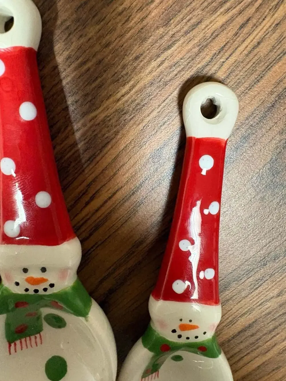 Snowman Holiday Ceramic Measuring Spoon Set
